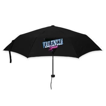 Valencia Spain City Skyline Vintage Retro - Umbrella (small) - black - Front