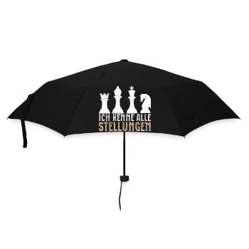 Ich kenne alle Stellungen Schach König Schachspiel - Regenschirm (klein) - Schwarz - Vorne