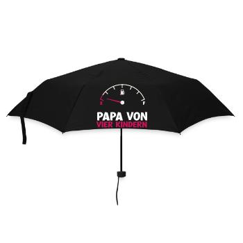 Tank leer Papa von 4 Kindern Vater Vatertag Kind - Regenschirm (klein) - Schwarz - Vorne