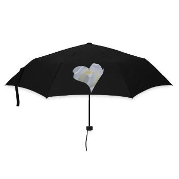 White Rose Heart - Umbrella (small) - black - Front