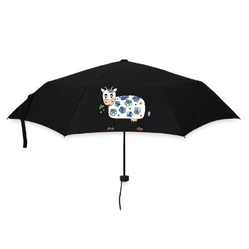 Kuh - Regenschirm (klein) - Schwarz - Vorne