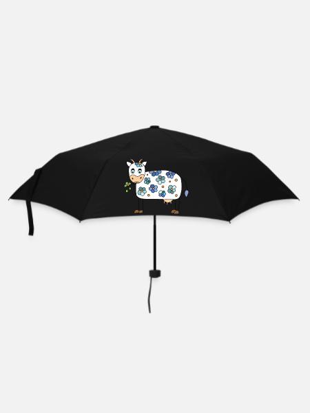 Kuh - Regenschirm (klein) - Schwarz