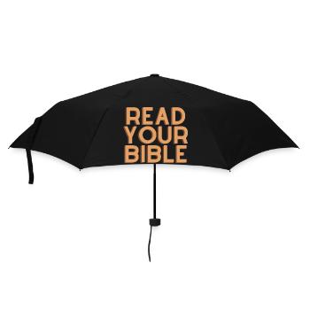 Lesen Sie Ihre Bibel - Christliches Zitat - Regenschirm (klein) - Schwarz - Vorne