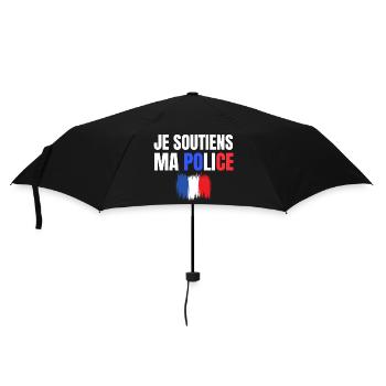 police, policier, gendarme - Parapluie standard - noir - Devant