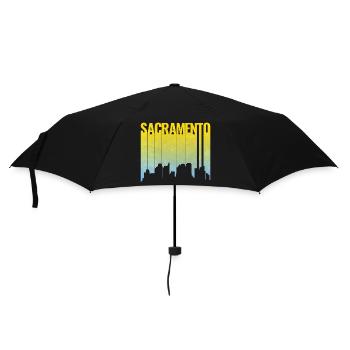 Sacramento Skyline Yellow Blue Gradient - Umbrella (small) - black - Front