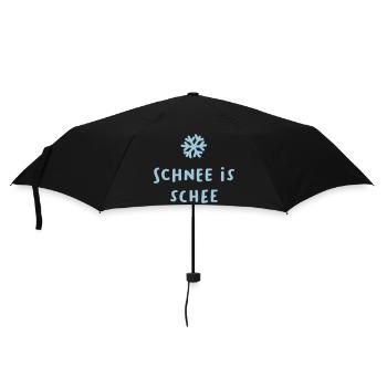 "Schnee is schee" coole Quotes Winter Ski Xmas - Regenschirm (klein) - Schwarz - Vorne