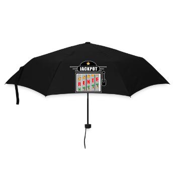 Rente Jackpot - Regenschirm (klein) - Schwarz - Vorne
