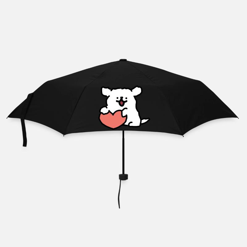 Happy Maltese - Regenschirm (klein) - Schwarz