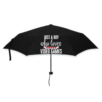 Nur ein Junge, der Videospiele liebt - Regenschirm (klein) - Schwarz - Vorne