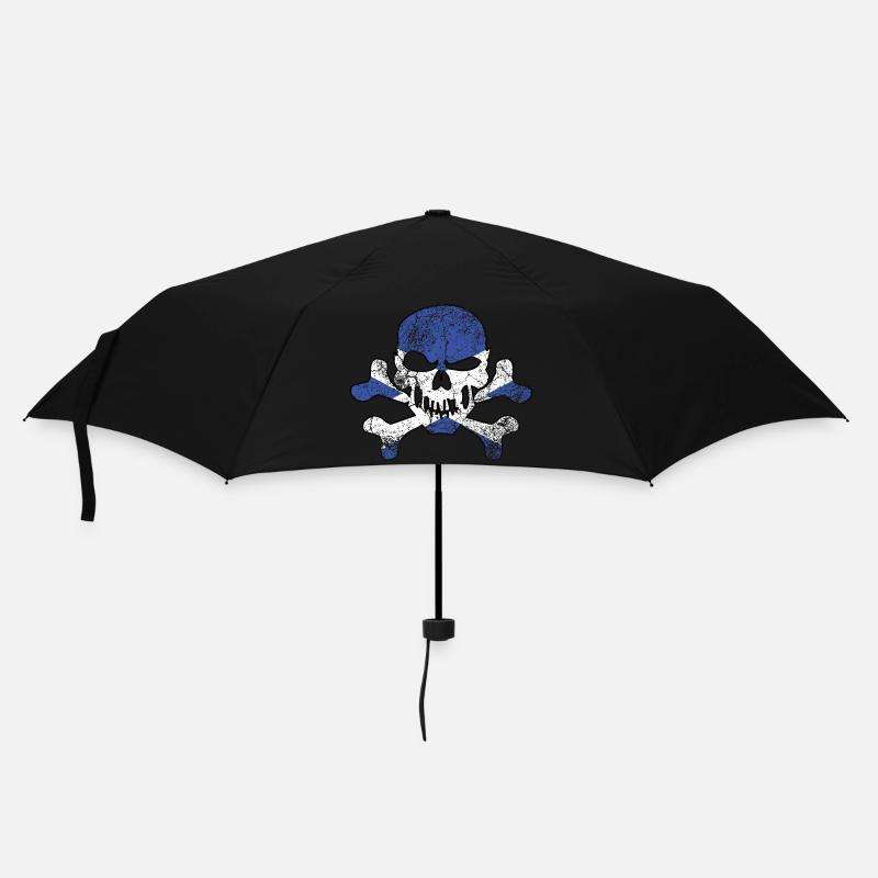 Vintage Schottischer Totenkopf - Regenschirm (klein) - Schwarz