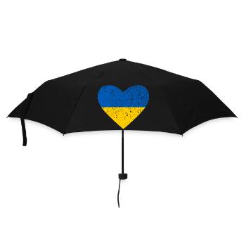Ukraine, blue and yellow heart - Umbrella (small) - black - Front