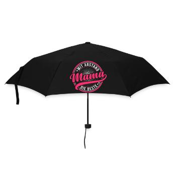 MIT ABSTAND DIE BESTE MAMA - Regenschirm (klein) - Schwarz - Vorne