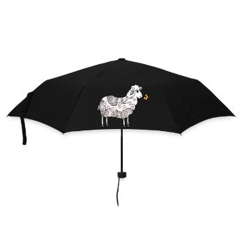 Schaf - Regenschirm (klein) - Schwarz - Vorne