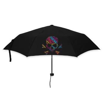 LGBTQIA+ T Shirt Skull Word Cloud LGBT Gay Pride - Umbrella (small) - black - Front