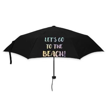 lets go to the beach – pastell farbe urlaub strand - Regenschirm (klein) - Schwarz - Vorne