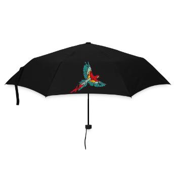 Papagei - Regenschirm (klein) - Schwarz - Vorne