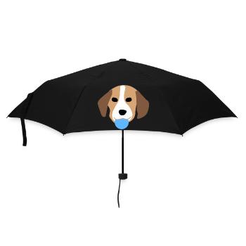 Welpengesicht 3 - Regenschirm (klein) - Schwarz - Vorne