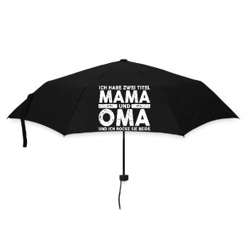 Ich Habe Zwei Titel Mama Und Oma - Regenschirm (klein) - Schwarz - Vorne