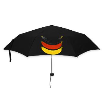 Bananen in Deutschlandfarben - Regenschirm (klein) - Schwarz - Vorne