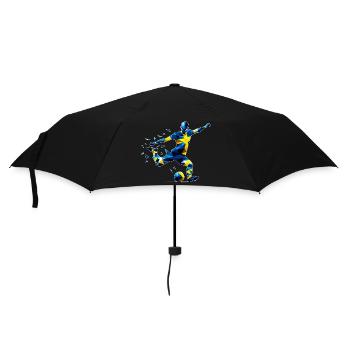 Fussball Schweden - Regenschirm (klein) - Schwarz - Vorne