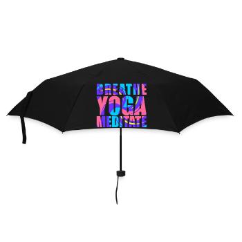Atmen - Yoga - Meditieren - Regenschirm (klein) - Schwarz - Vorne