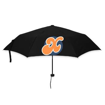 Buchstabe x orange Sport - Regenschirm (klein) - Schwarz - Vorne