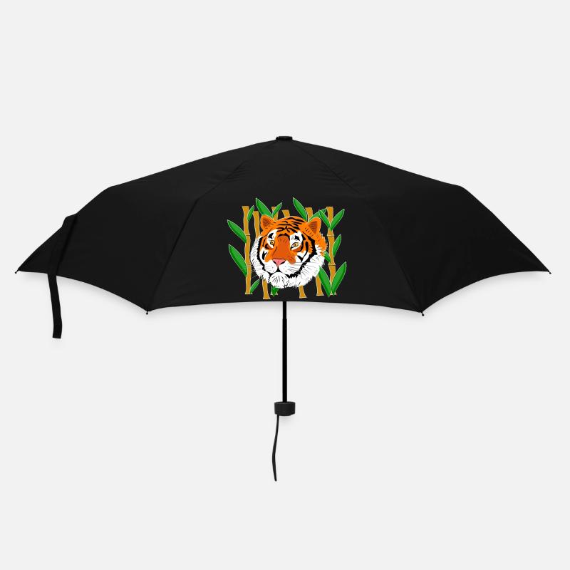 Tigerkopf - Regenschirm (klein) - Schwarz
