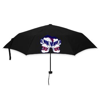 2 DJ Zombies Undead Horror Halloween Party Heads - Umbrella (small) - black - Front