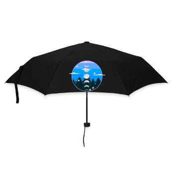Forest Nature Moon Phase Moon Mystical - Umbrella (small) - black - Front