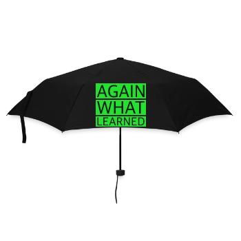 Wieder was gelernt | Denglische Sprüche, Sarkasmus - Regenschirm (klein) - Schwarz - Vorne