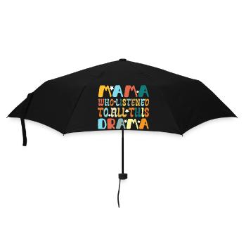 Funny saying Mama Who Listened To All This Drama - Umbrella (small) - black - Front