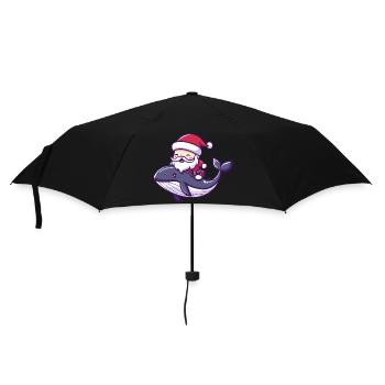 Baleine Père Noël Dessin animé - Parapluie standard - noir - Devant