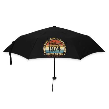 Rétro 1974 Vintage Anniversaire 1974 Cadeau 1974 - Parapluie standard - noir - Devant