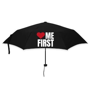 me first red and white - Regenschirm (klein) - Schwarz - Vorne