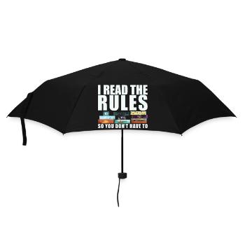 Brettspiele lustiger Spruch - Regeln gelesen - Regenschirm (klein) - Schwarz - Vorne