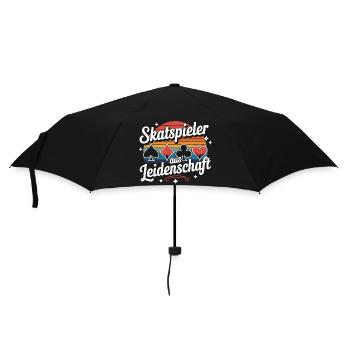 Joueurs passionnés de skat Cartes de skat rétro - Parapluie standard - noir - Devant
