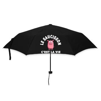 le saucisson c'est la vie humour - Parapluie standard - noir - Devant