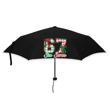 Festliche 67 Gingham-Bögen - Regenschirm (klein) - Schwarz - Vorne