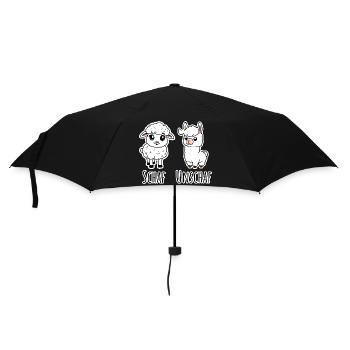 Schaf und nicht Schaf (Unschaf) - Lama kein Schaf - Regenschirm (klein) - Schwarz - Vorne