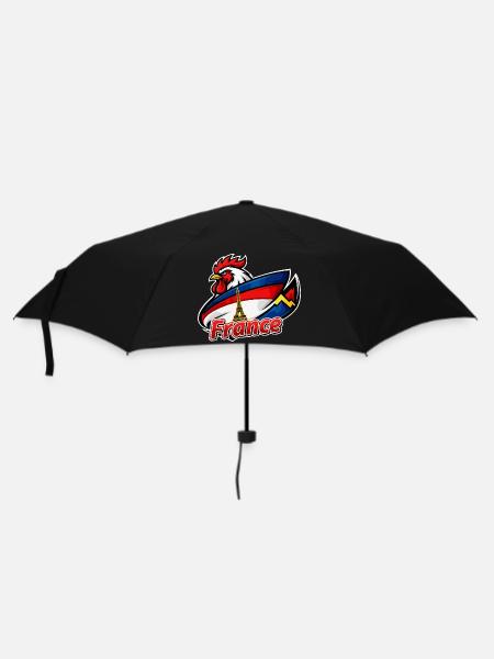 Französischer Hahn mit Eiffelturmflagge - Regenschirm (klein) - Schwarz