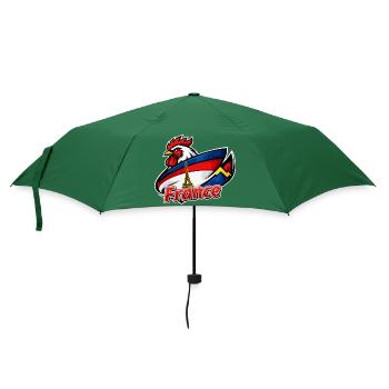 French rooster with Eiffel Tower flag - Umbrella (small) - bottlegreen - Front
