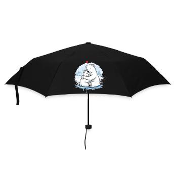Cuddling polar bears in winter – a loving motif - Umbrella (small) - black - Front