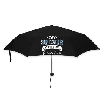 Juhu, Sport macht das Ding und sammelt Punkte - Regenschirm (klein) - Schwarz - Vorne