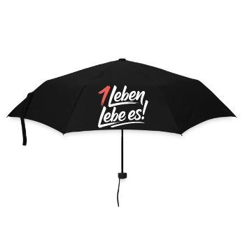 Achtsam leben - Regenschirm (klein) - Schwarz - Vorne
