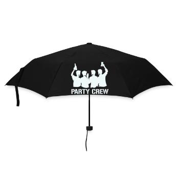 Party Crew Silhouette with Cheers - Umbrella (small) - black - Front