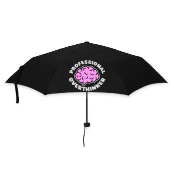 Professional Overthinker Lustig Grübeln Angst Logo - Regenschirm (klein) - Schwarz - Vorne