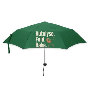Autolyse Fold Bake Bread Art - Umbrella (small) - bottlegreen - Front