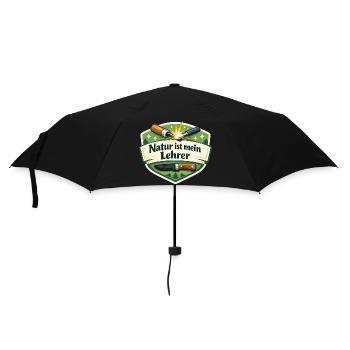 Natur ist mein Lehrer – Waldbadge - Regenschirm (klein) - Schwarz - Vorne