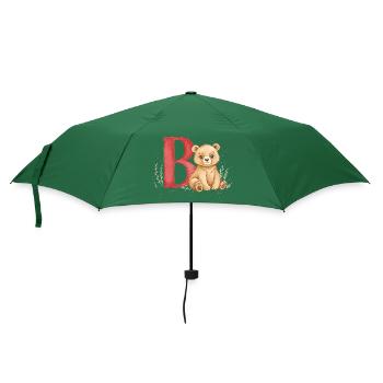 Bear and Letter B Child Motif - Umbrella (small) - bottlegreen - Front