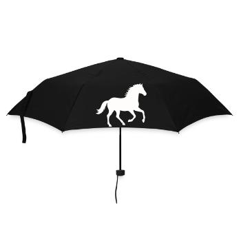 Silhouette eines wilden Pferdes - Regenschirm (klein) - Schwarz - Vorne